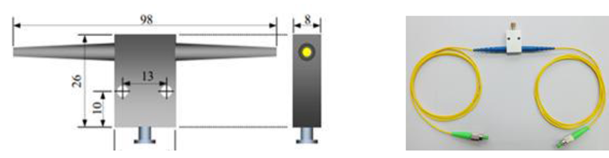 純手卻換動(dòng)調(diào)節(jié) 1X1 光開關(guān)尺寸圖