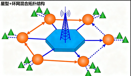 氣象觀測(cè)光纖傳感網(wǎng)絡(luò)拓?fù)浣Y(jié)構(gòu)示意圖