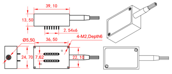 1×16單模MEMS光開關封裝尺寸結構圖 - 廣西科毅光通信